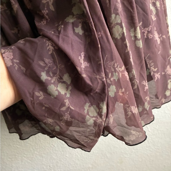 Urban Outfitters Diana Ruched Cut-Out Playsuit Floral Long Sleeve Romper M - Picture 9 of 16